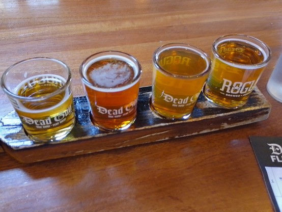 A tasting flight at Rogue.