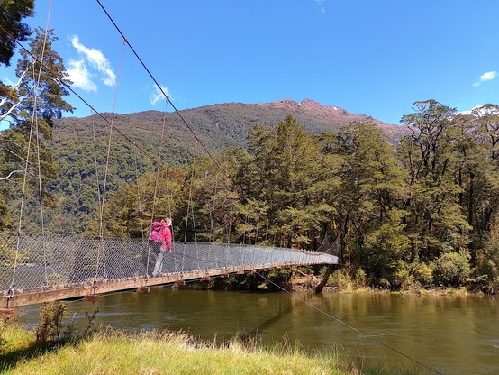 The first day is only 5km after a lengthy bus and boat ride to get to the start of the track. It follows the Clinton River and is wide enough to walk two abreast most of the way.