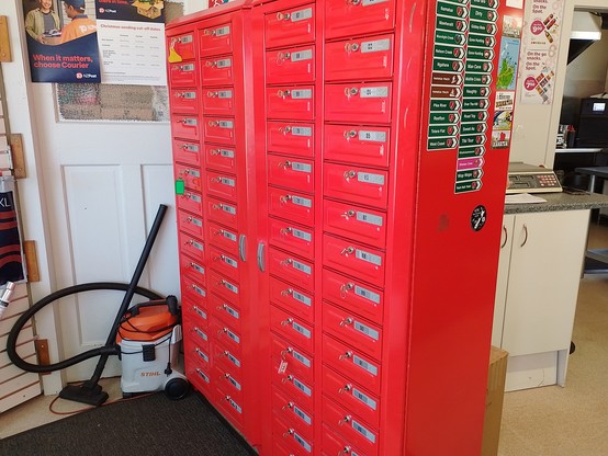 PO boxes where every single slot has its key left in.