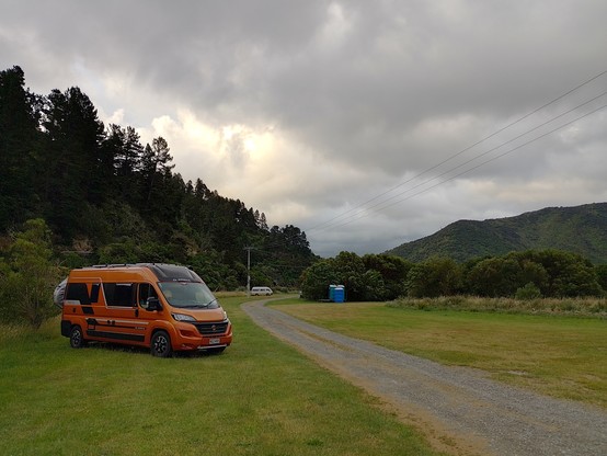 Our spot at the Whatamango DOC campsite.